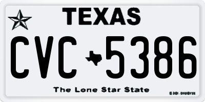 TX license plate CVC5386