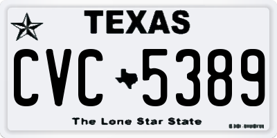 TX license plate CVC5389