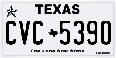 TX license plate CVC5390