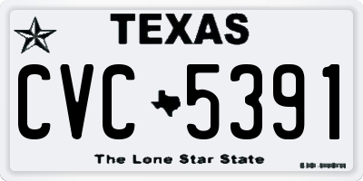 TX license plate CVC5391