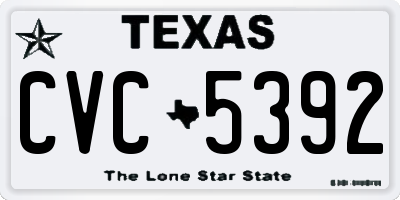 TX license plate CVC5392
