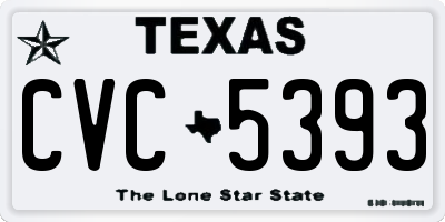 TX license plate CVC5393