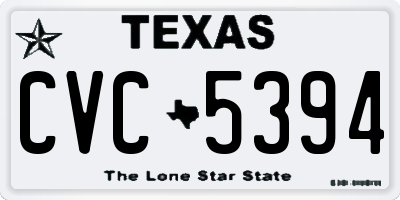 TX license plate CVC5394