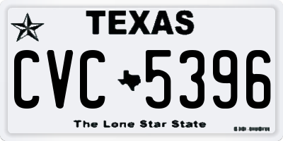 TX license plate CVC5396