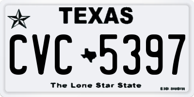TX license plate CVC5397