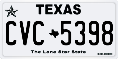 TX license plate CVC5398