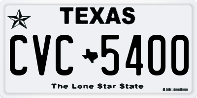 TX license plate CVC5400