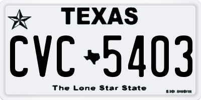 TX license plate CVC5403
