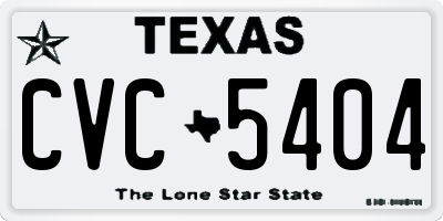TX license plate CVC5404