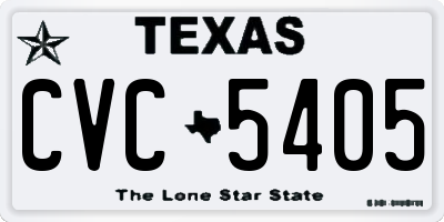 TX license plate CVC5405