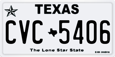 TX license plate CVC5406
