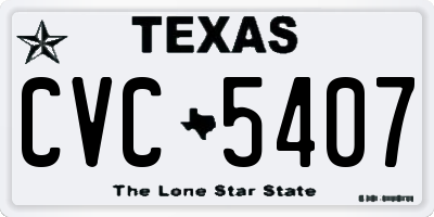 TX license plate CVC5407