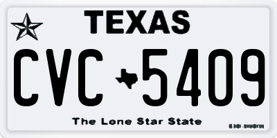 TX license plate CVC5409