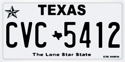 TX license plate CVC5412