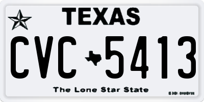 TX license plate CVC5413