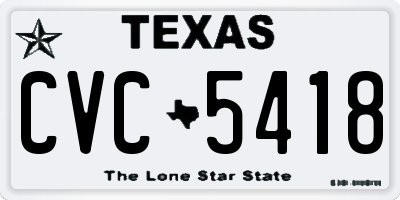 TX license plate CVC5418
