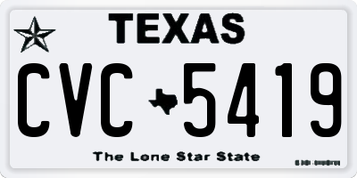 TX license plate CVC5419