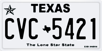 TX license plate CVC5421