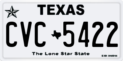 TX license plate CVC5422