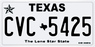 TX license plate CVC5425