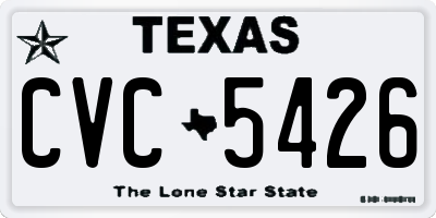 TX license plate CVC5426