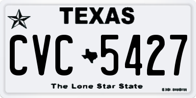 TX license plate CVC5427