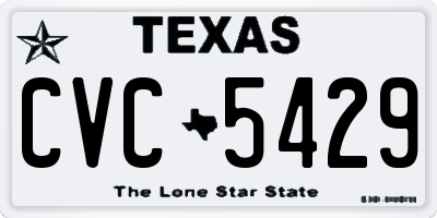 TX license plate CVC5429