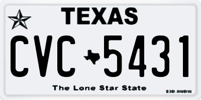 TX license plate CVC5431