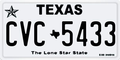TX license plate CVC5433