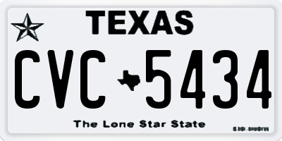 TX license plate CVC5434