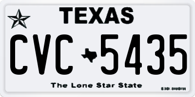 TX license plate CVC5435