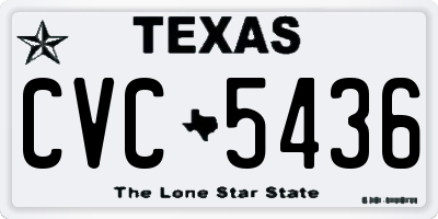 TX license plate CVC5436