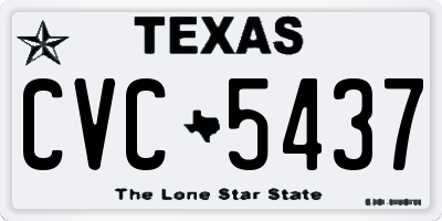 TX license plate CVC5437