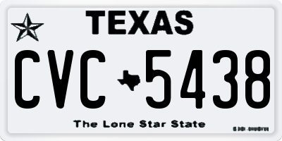 TX license plate CVC5438