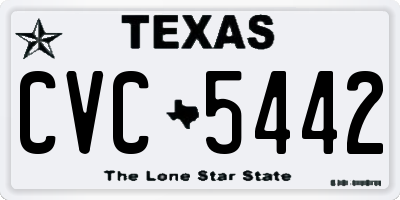 TX license plate CVC5442