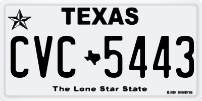 TX license plate CVC5443