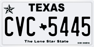 TX license plate CVC5445