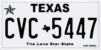 TX license plate CVC5447