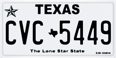 TX license plate CVC5449