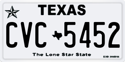 TX license plate CVC5452