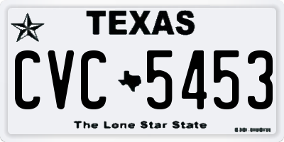TX license plate CVC5453