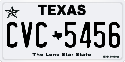 TX license plate CVC5456