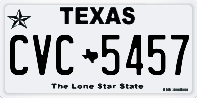 TX license plate CVC5457