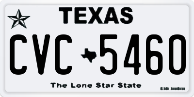 TX license plate CVC5460