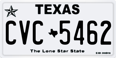 TX license plate CVC5462