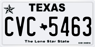 TX license plate CVC5463