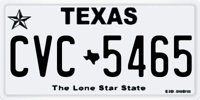 TX license plate CVC5465