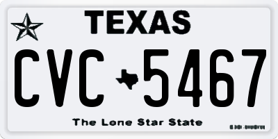 TX license plate CVC5467