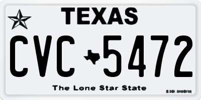 TX license plate CVC5472