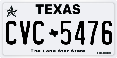 TX license plate CVC5476